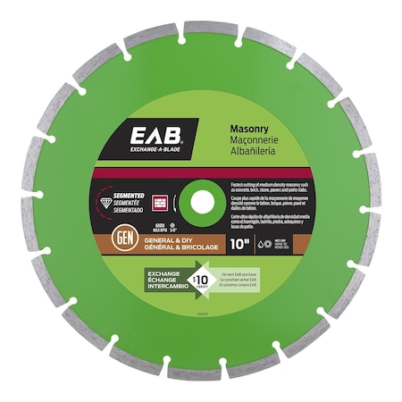 Exchange-A-Blade 10 in. Segmented Rim Concrete Green Diamond Recyclable Exchangeable Blade 3110072